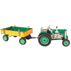 Kovap Traktor ZETOR s valníkem zelený – plastové disky