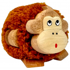 Dvěděti Dřevěná figurka XL pompon Opice