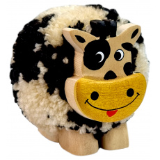 Dvěděti Dřevěná figurka XL pompon Kráva