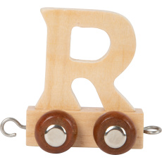Dřevěný vláček vláčkodráhy abeceda písmeno R