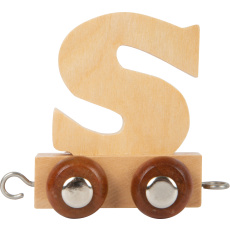 Dřevěný vláček vláčkodráhy abeceda písmeno S