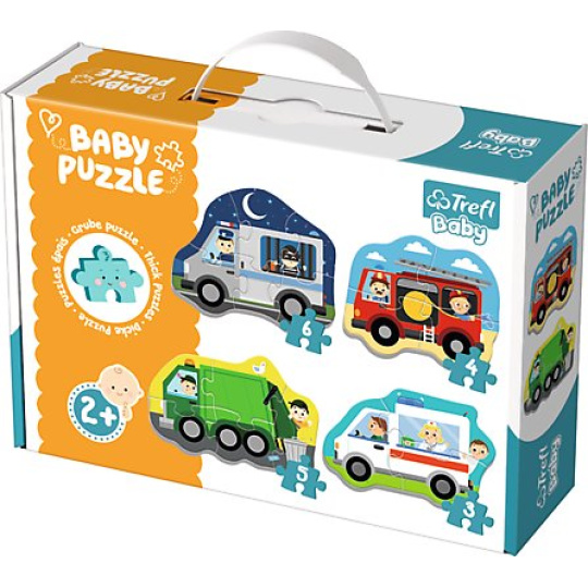 TREFL Baby puzzle Dopravní prostředky 4v1 (3, 4, 5 a 6 dílků)