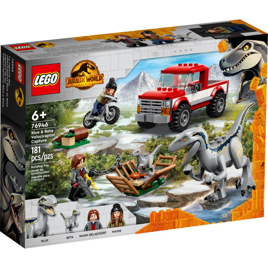 LEGO Jurassic World 76946 Chytenie velociraptorov Blue a Bety