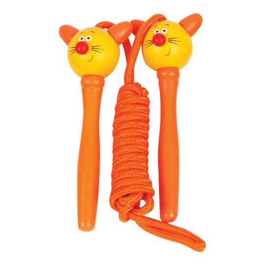 Bigjigs Toys Švihadlo zvířátko kočka 1ks rukojeť oranžová