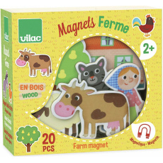 Vilac dřevěné magnetky Farma (20 ks)