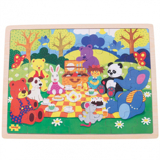 Bigjigs Toys Dřevěné puzzle piknik v parku 35 dílků
