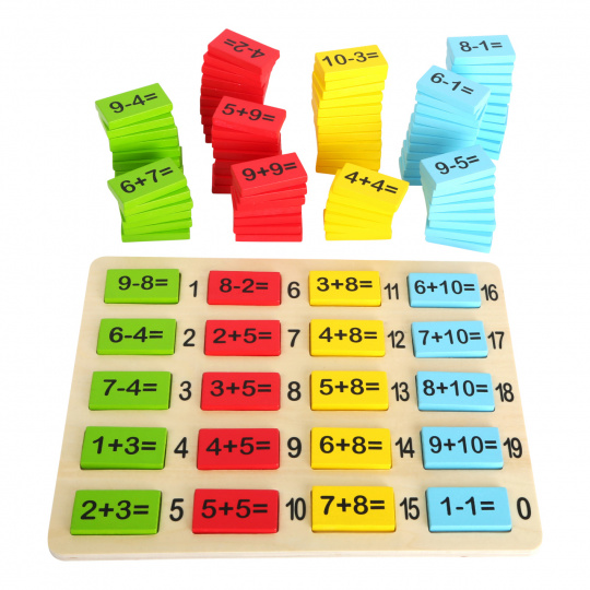Small Foot Dřevěná barevná matematická tabulka součty