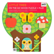 Petit Collage Robustní dřevěné puzzle Malý strom